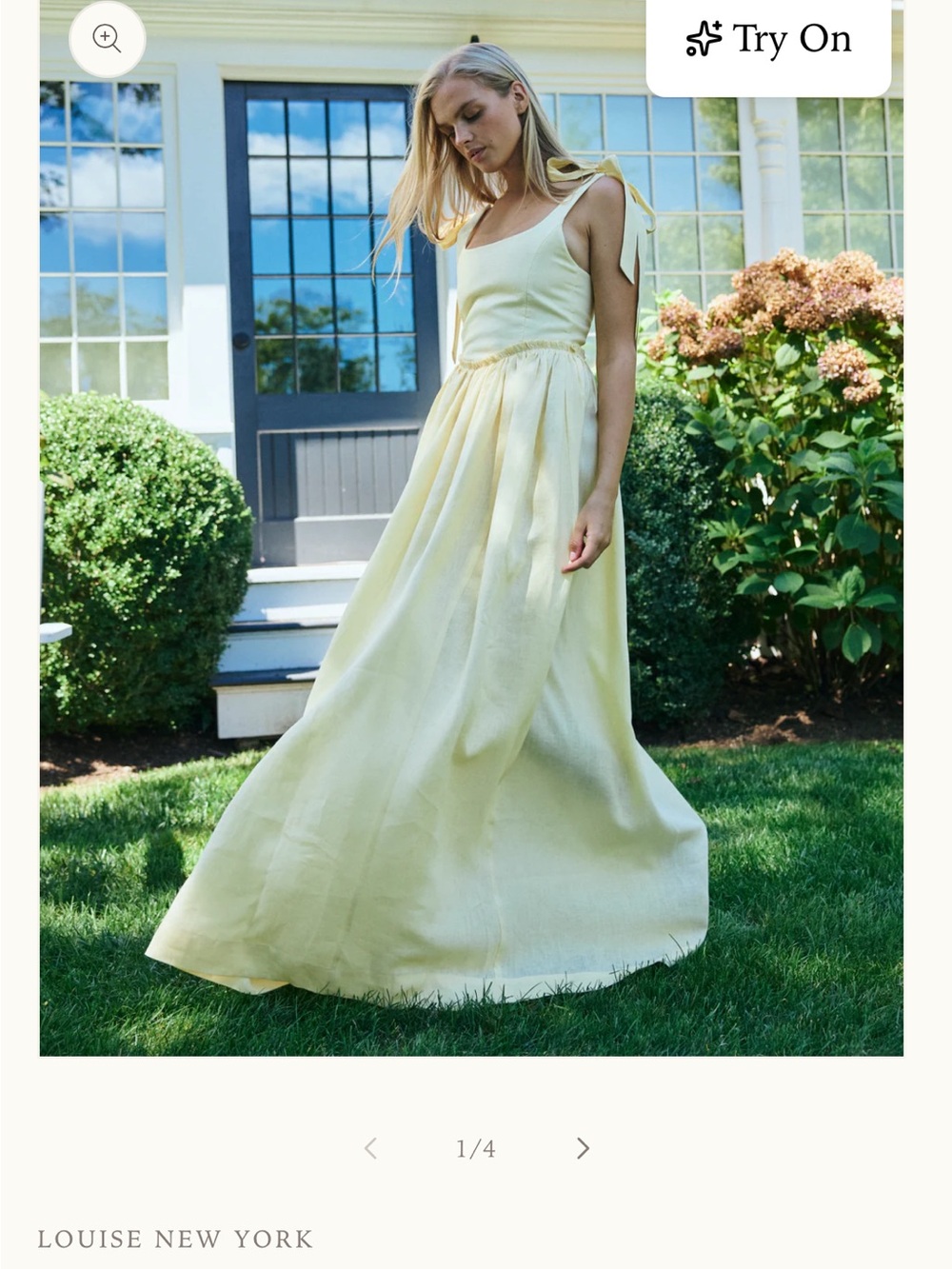 Louise New York Pale Yellow Tie-Shoulder Wedding Dress